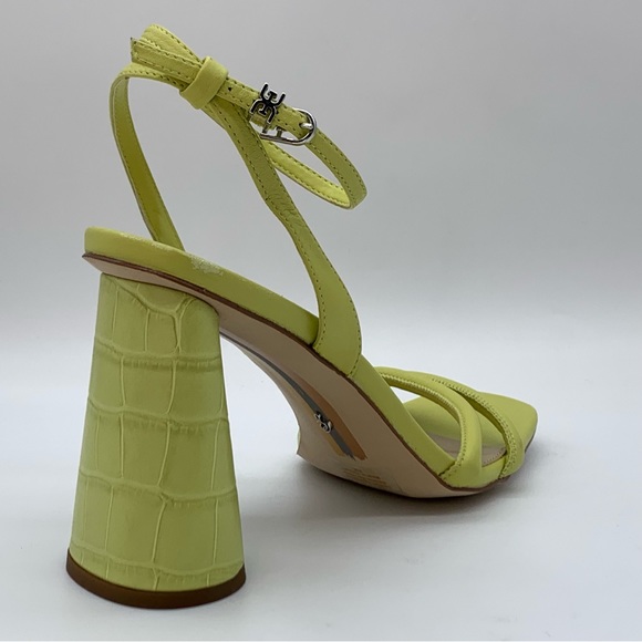 SAM EDELMAN Kia Leather Cone-Heel Sandal in Kiwi - Picture 7 of 14